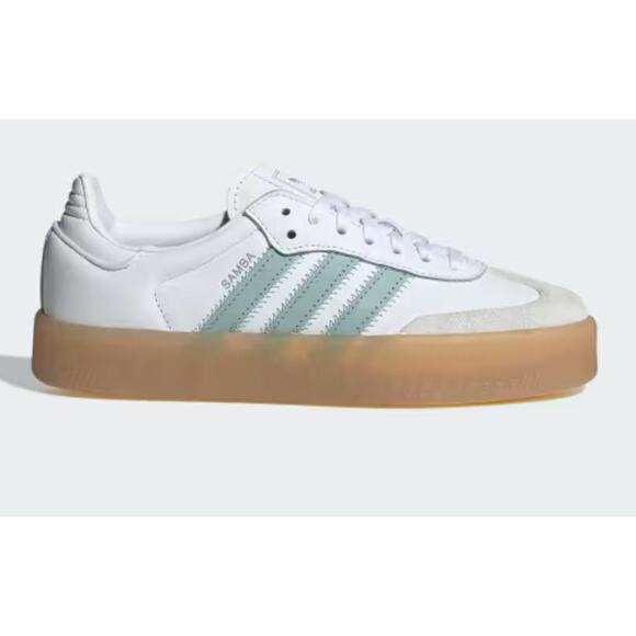 NEW ADIDAS ORIGINALS SAMBAE Women's 9 White/ Wonder Blue - Picture 1 of 12